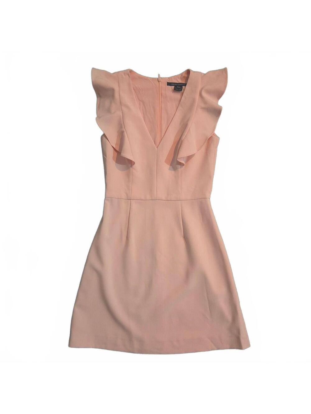 French Connection True Blossom Pink Ruffle Sleeve Dress Size 2
